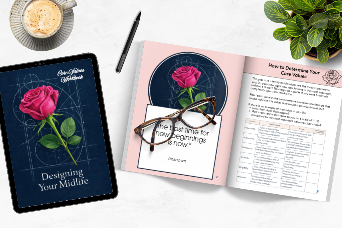 Designing Your MIdlife core values workbook