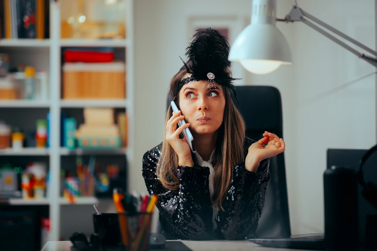 Woman calling party guest list