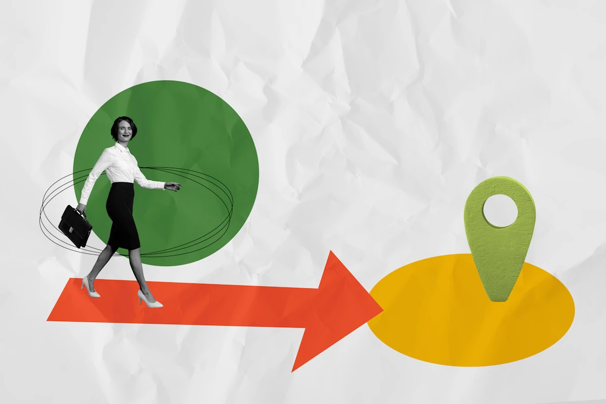 circles are intentions around her while working towards goal