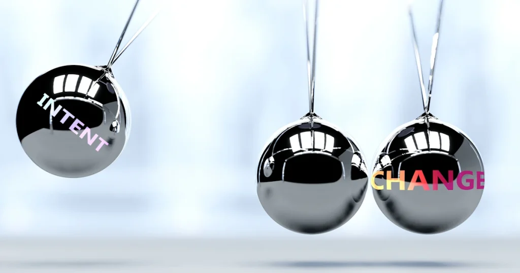 newtons cradle illustrates how setting intentions affect change