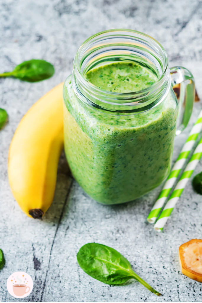 spinach smoothie with banana and fruit for spring energy pinterest