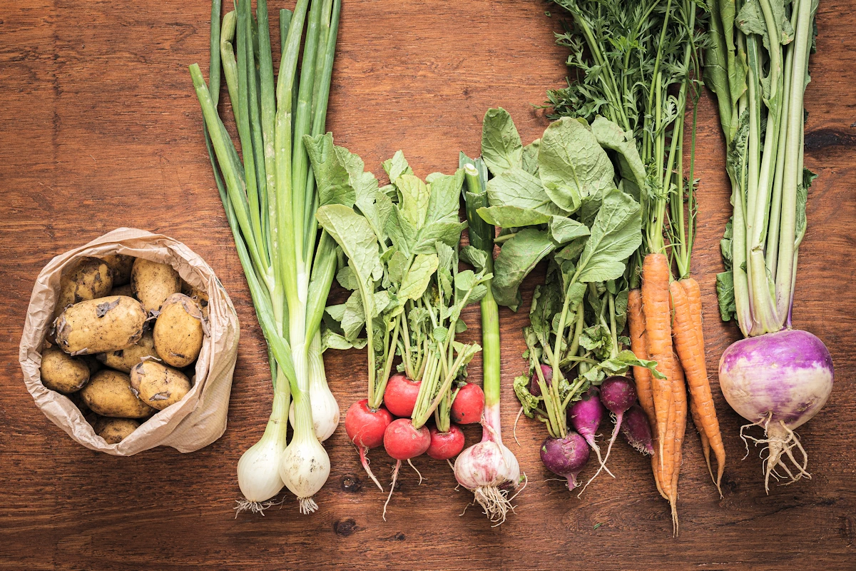 spring vegetables potatoes carrots onion garlic radish white turnip