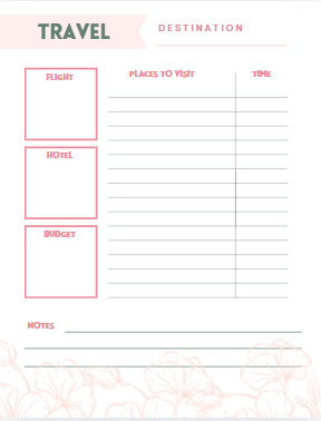 travel planning page